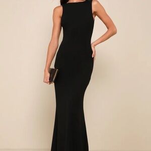 Love In Your Eyes Black Knotted Mermaid Maxi Dress (LuLus) XXS